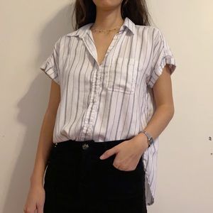 Striped Short sleeve Button Up